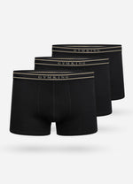 Gym King Boxers 3pk Black Gold men’s soft cotton-rich stretch underwear with elastic waistband thumbnail