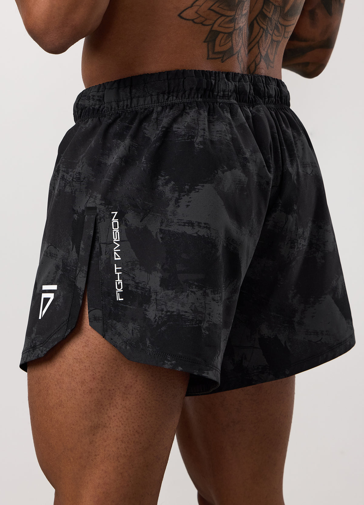 Gym King Fight Division Combat 5" Short - Grafietkleurige abstracte print