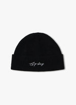 Gym King Script Rib Knit Beanie - Black thumbnail