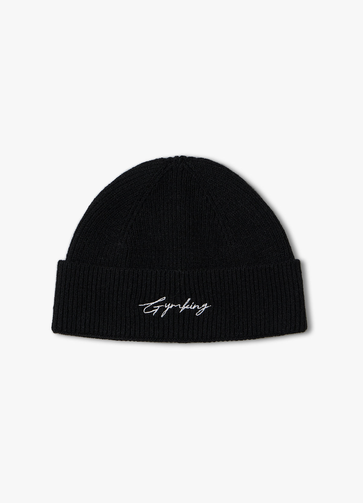 Gym King Script Rib Knit Beanie - Black
