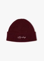 Gym King Script Rib Knit Beanie - Fig thumbnail