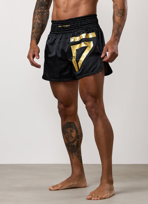Gym King Fight Division Thai-bokshort - Zwart/Goud