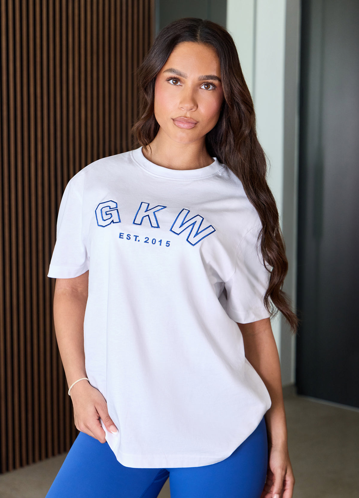 GKW Boyfriend T-Shirt - White/Jewel Blue