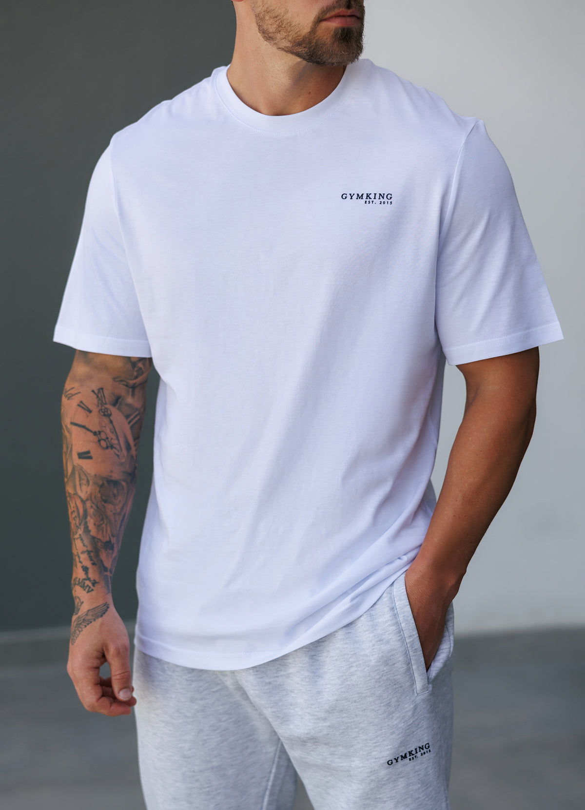 Gym King Klassiek T-shirt met normale pasvorm - Wit