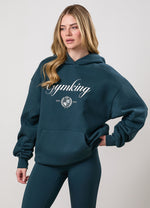 Gym King Heritage Loopback-hoodie - Klassiek blauwgroen (miniatuurafbeelding)