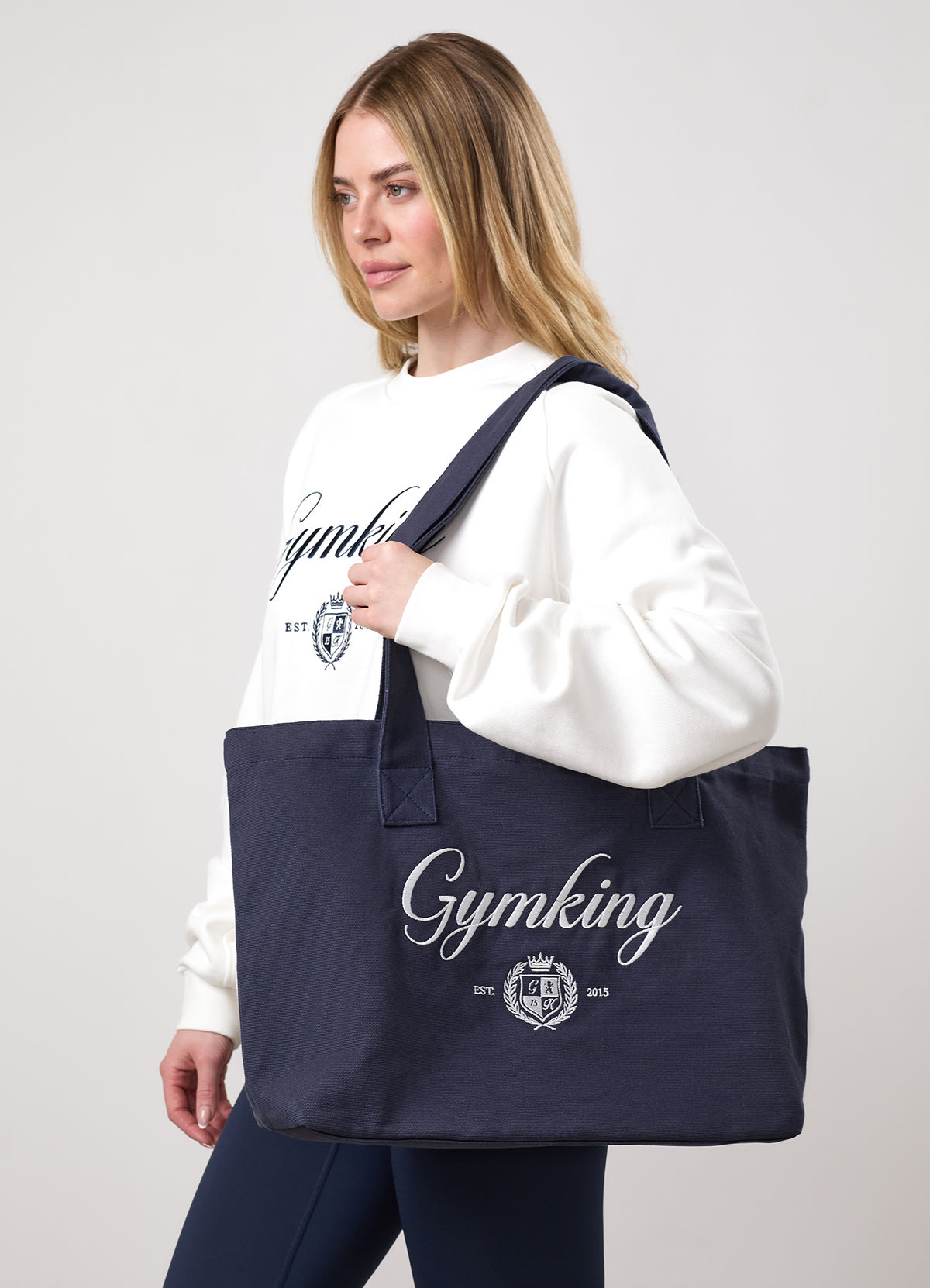 Gym King Heritage Tote Bag - Indigo Blue / White