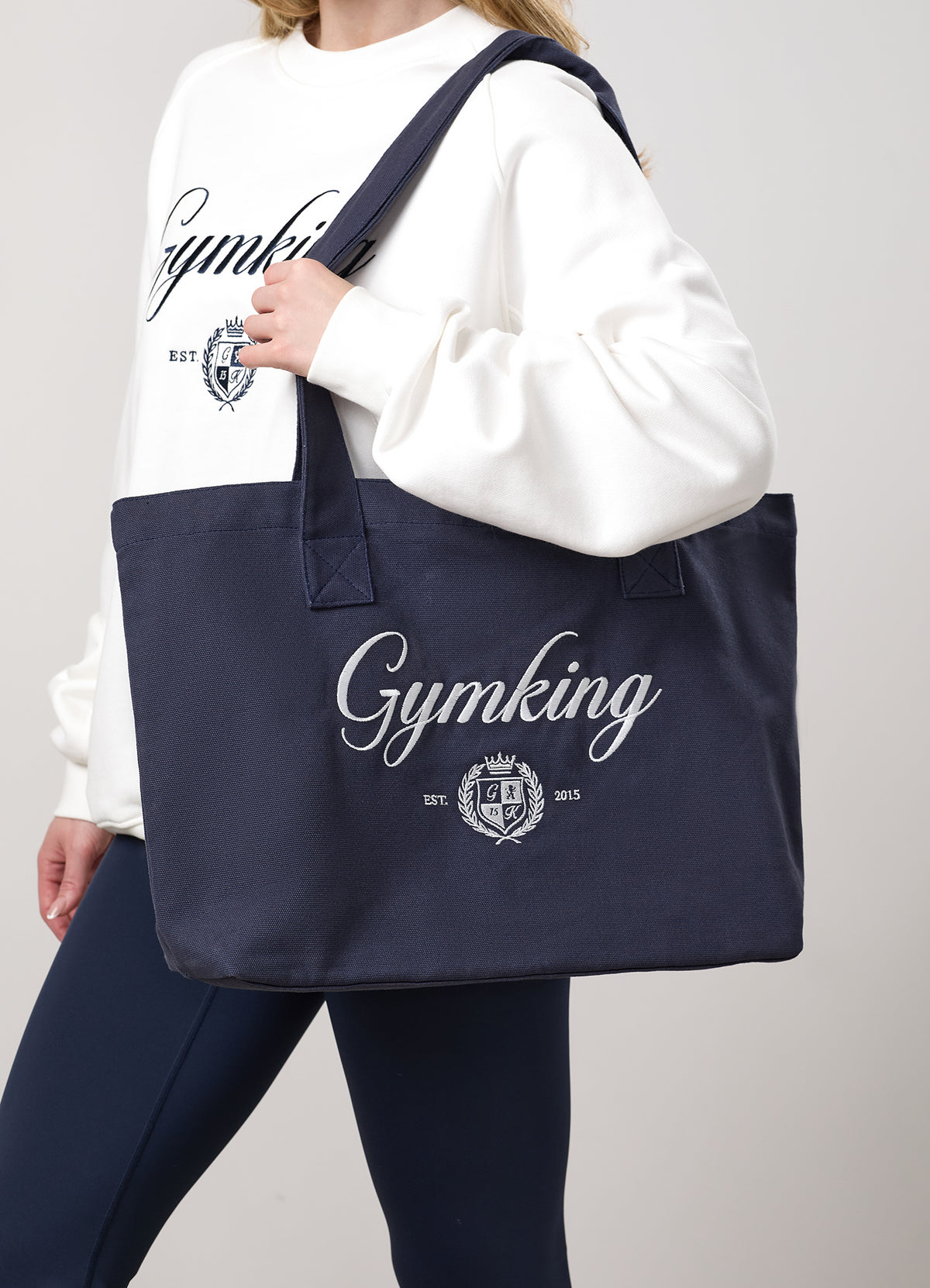 Gym King Heritage Tote Bag - Indigo Blue / White