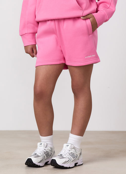Gym King Younger Kids 365 Fleece Short - Carnation Pink
