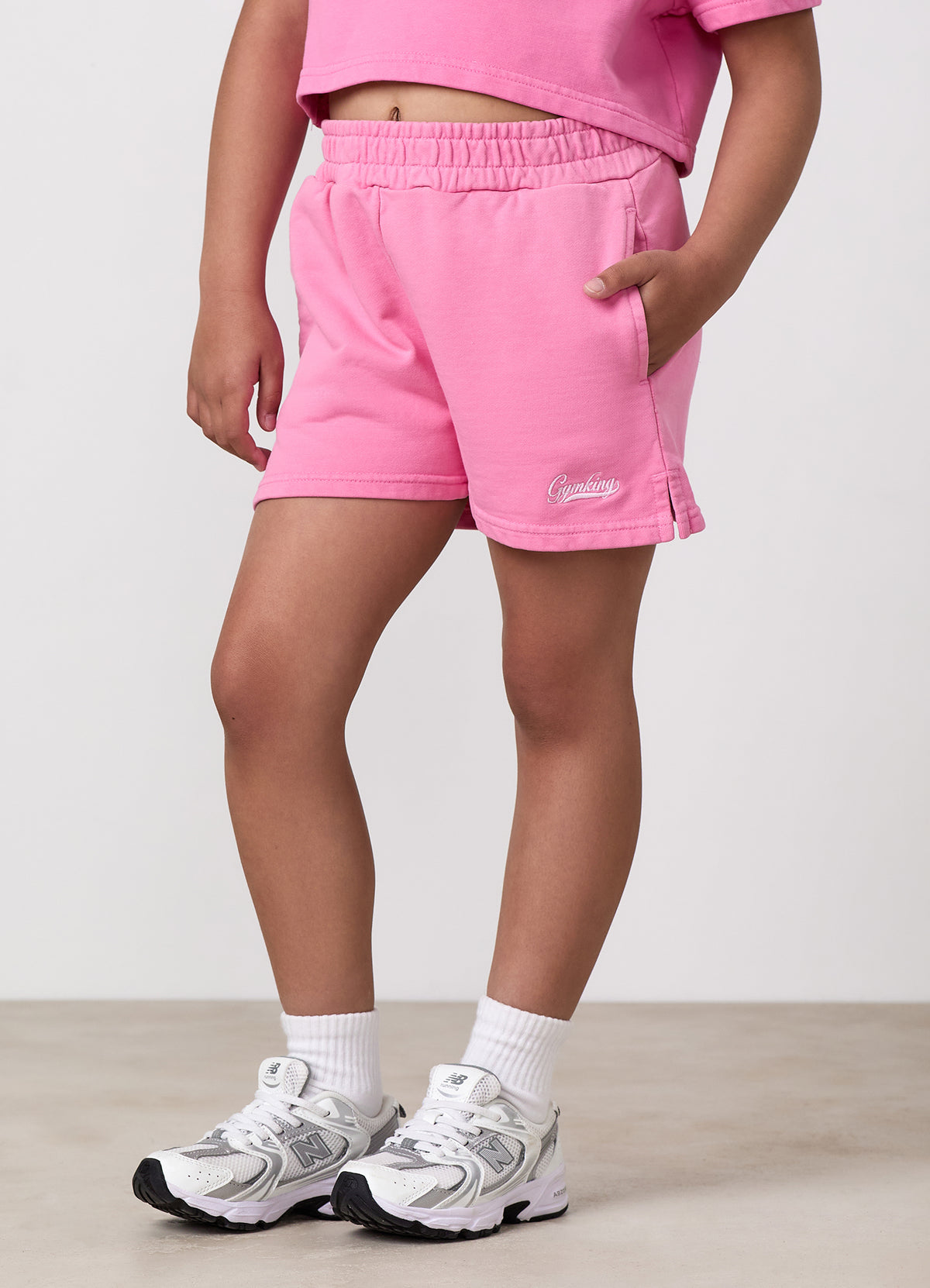 Gym King Older Kids Haze Loopback Short - Washed Pink