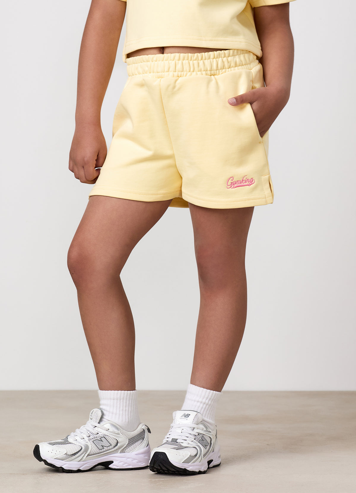 Gym King Younger Kids Haze Loopback Short - Butter Yellow