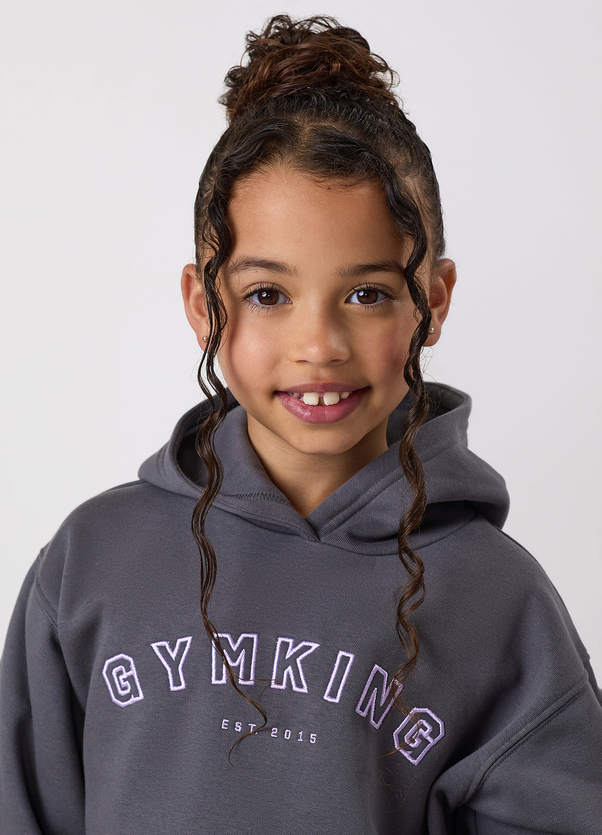 Gym King Younger Kids Shadow Relaxed Fit Hoodie - Gunmetal Grey