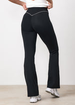 Gym King Knockout Piped Flared Legging Petite - Black thumbnail