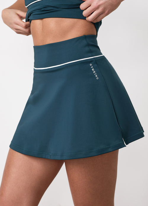 Gym King Knockout Piped Skort - Classic Teal