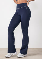 Gym King Knockout Piped Flared Legging Petite - Indigo Blue thumbnail