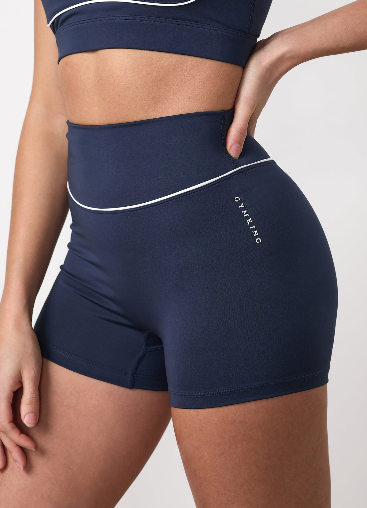 Gym King Knockout Piped Short - Indigo Blue