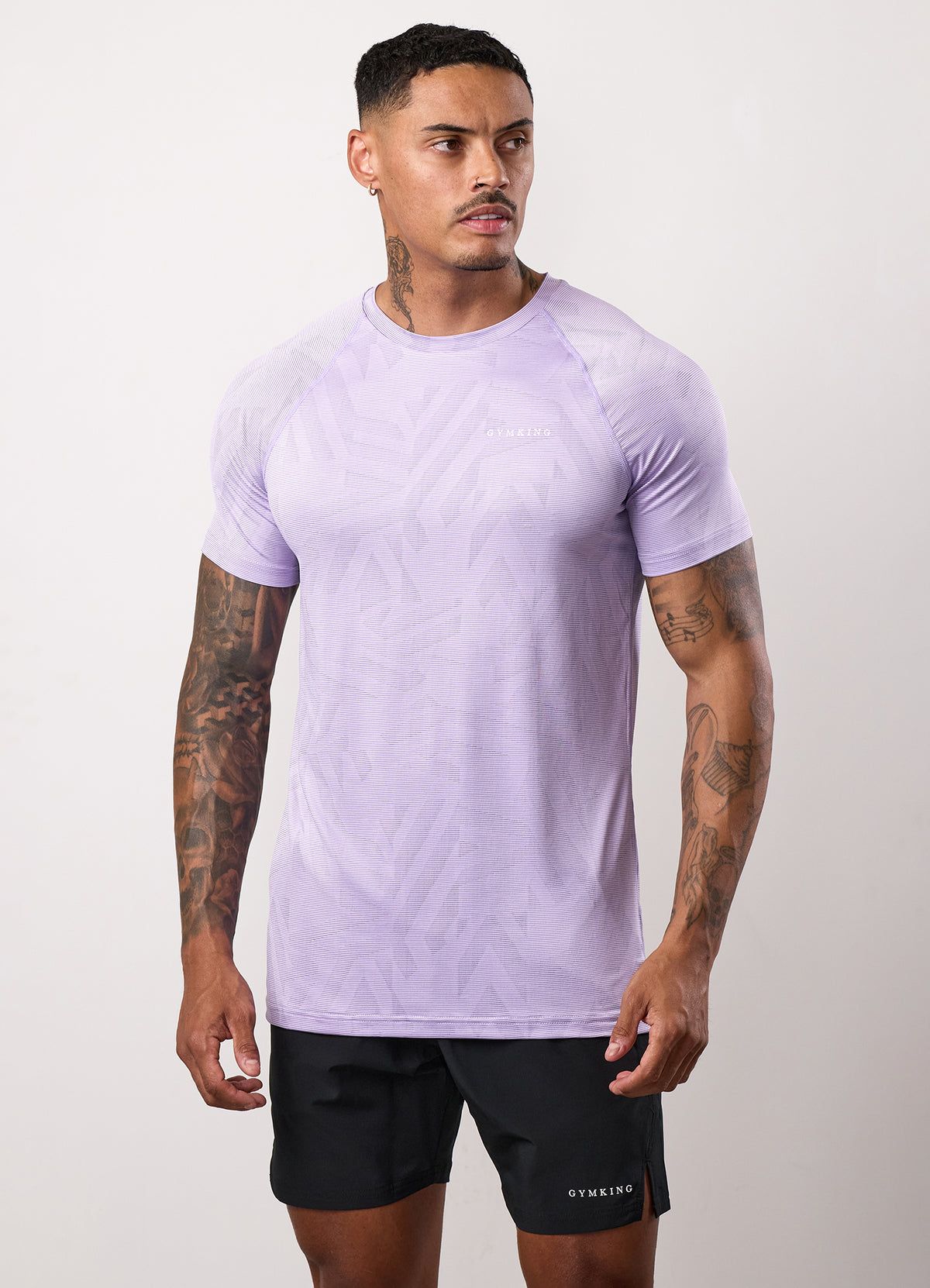 Gym King Limitless Abstract Knit T-Shirt - Violet Sky