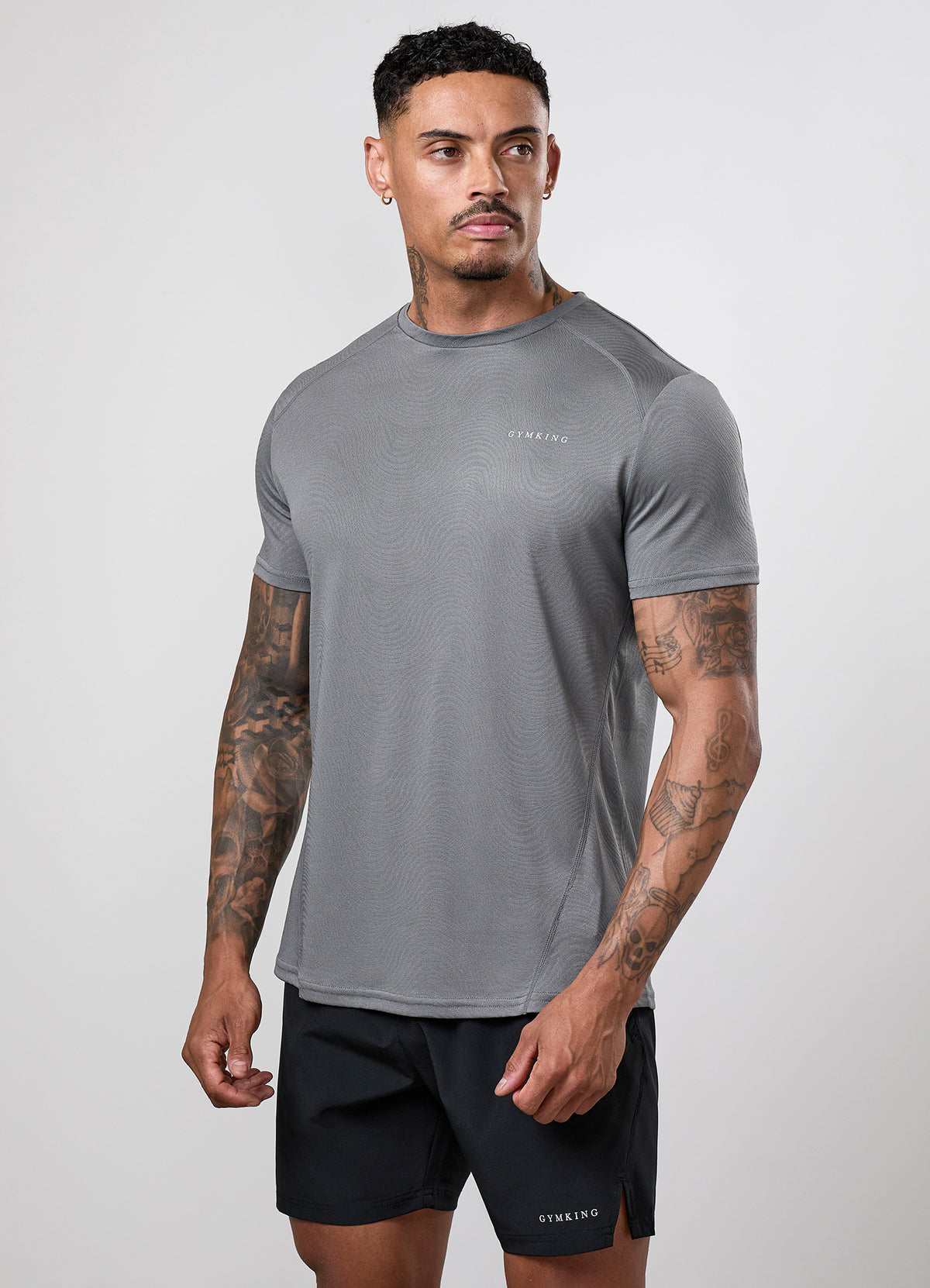 Gym King Limitless Swirl T-Shirt - Gunmetal Grey