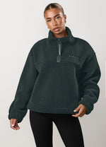 Gym King Linear Borg 1/4 Zip Fleece - Storm Blue thumbnail