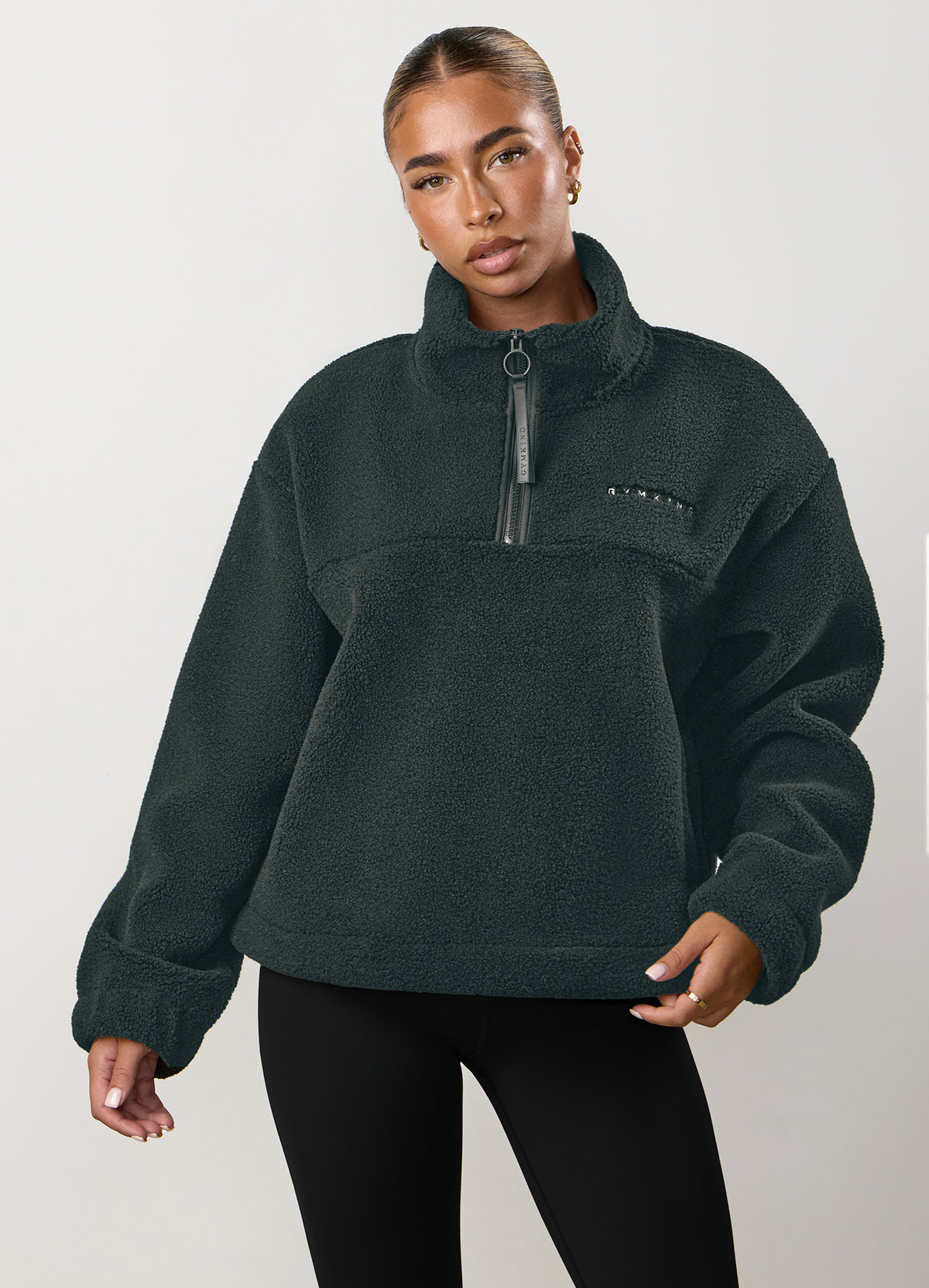 Gym King Linear Borg 1/4 Zip Fleece - Storm Blue