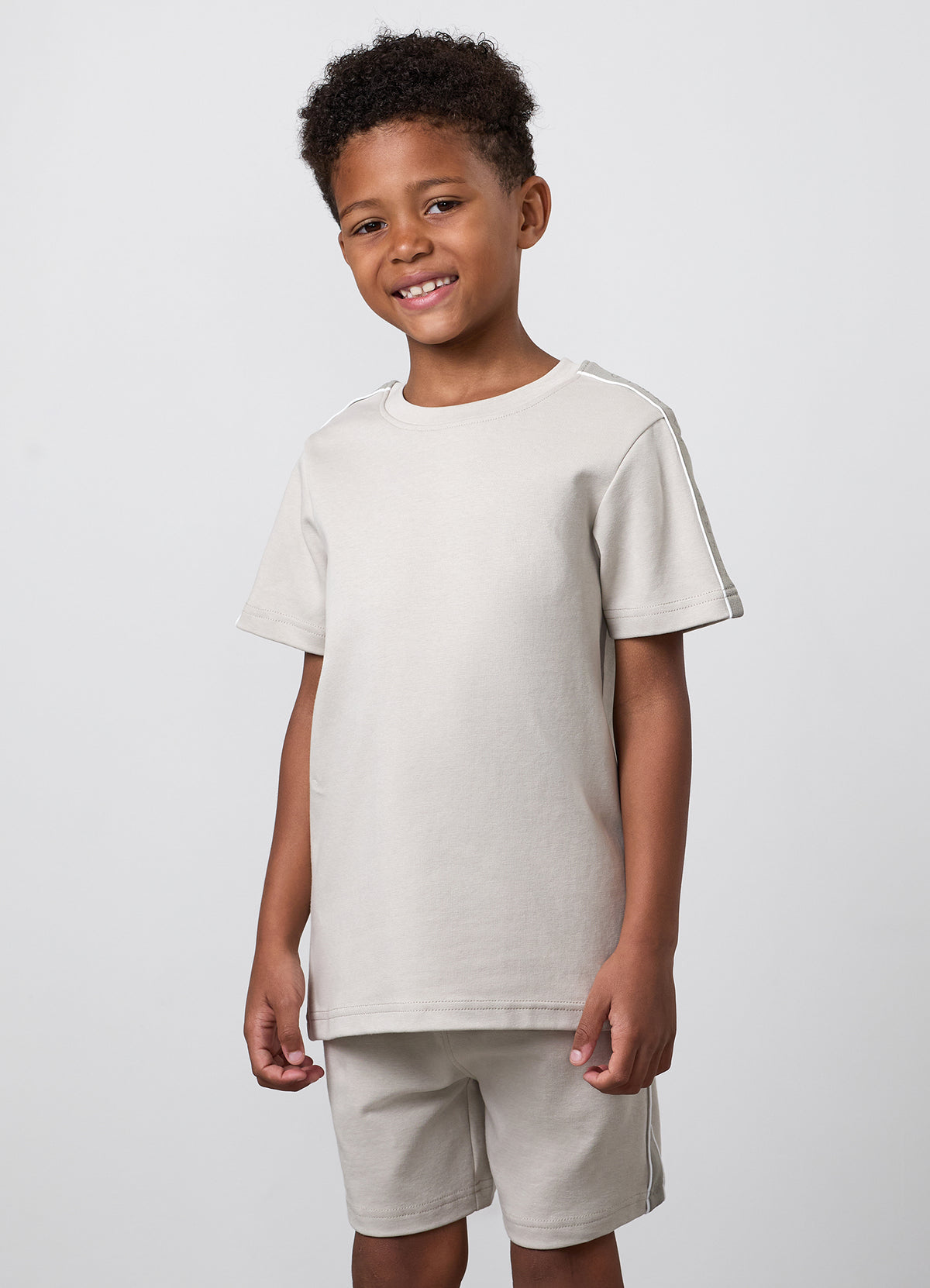 Gym King Older Kids Linear Taped T-Shirt - Grey Mist