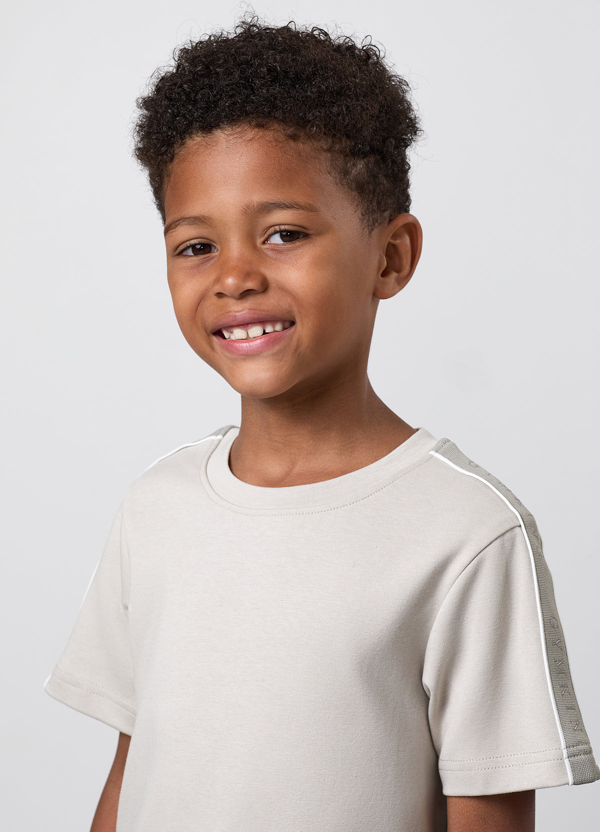 Gym King Older Kids Linear Taped T-Shirt - Grey Mist