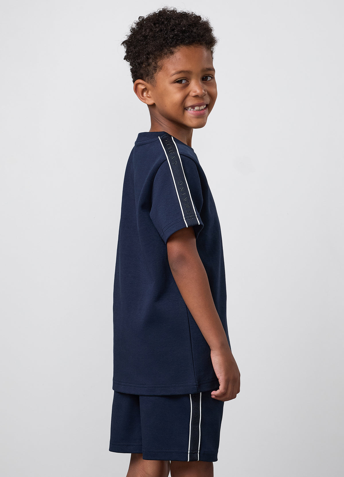 Gym King Older Kids Linear Taped T-Shirt - Navy