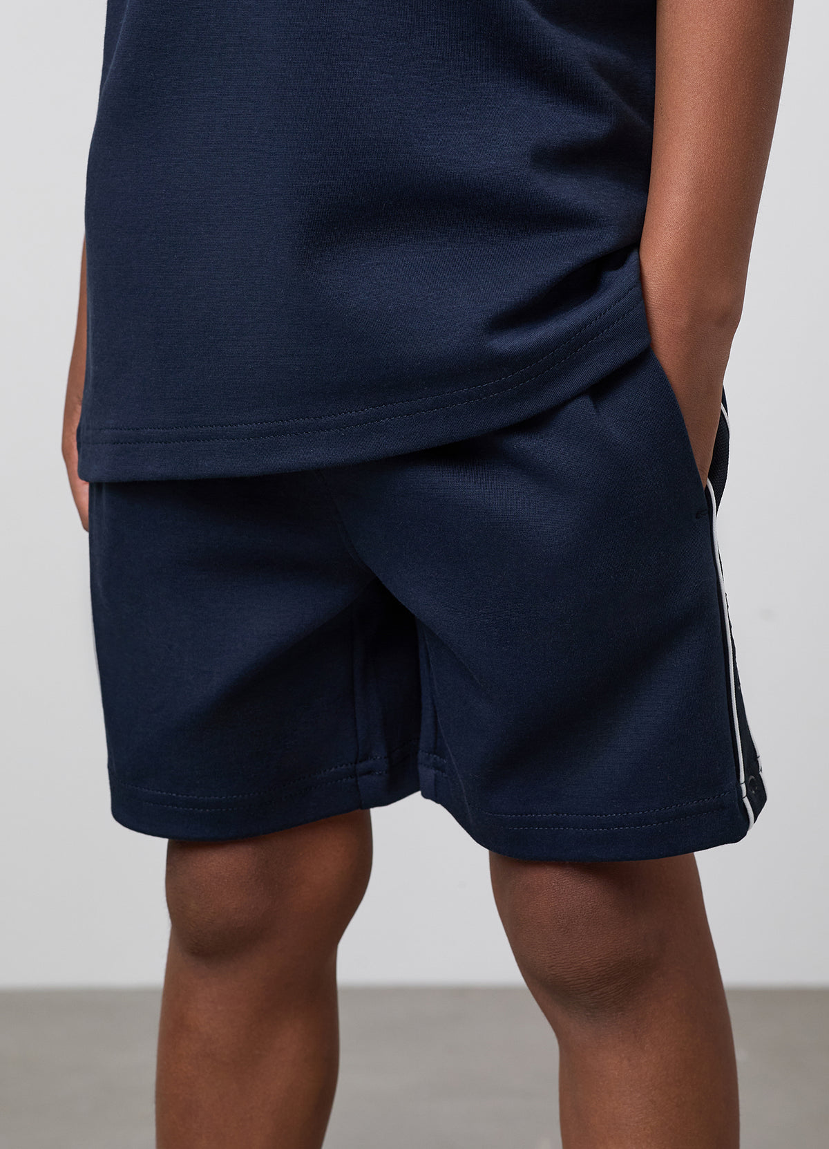 Gym King Younger Kids Linear Taped Short - Navy