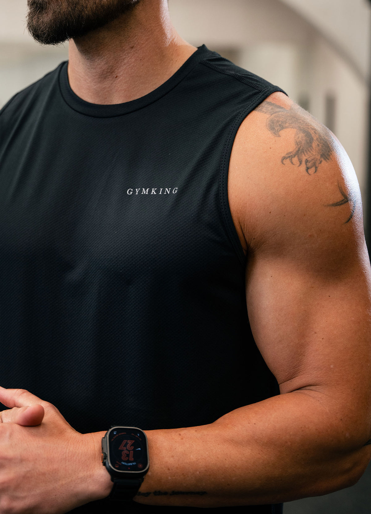 Gym King Energy Linear Vest - Black