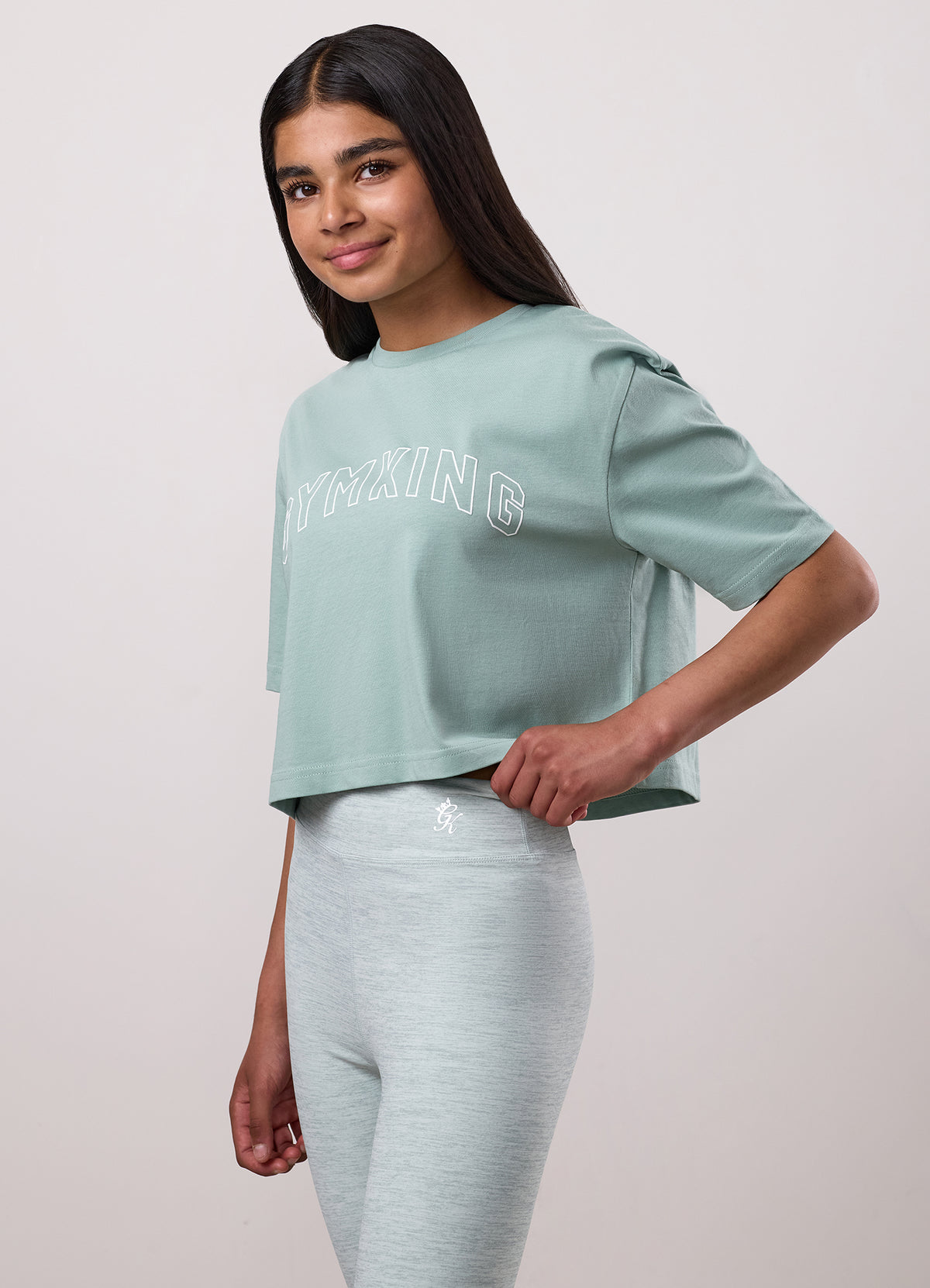 Gym King Older Kids Malibu Cropped T-Shirt - Green Mist