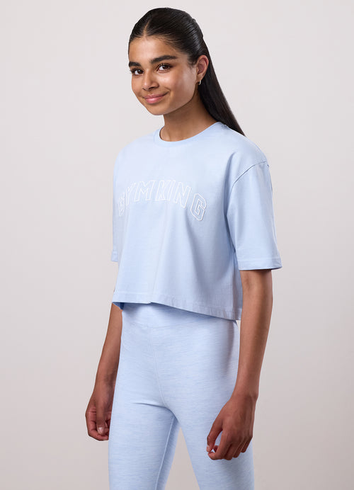Gym King Malibu cropped T-shirt voor oudere kinderen - Hortensiablauw