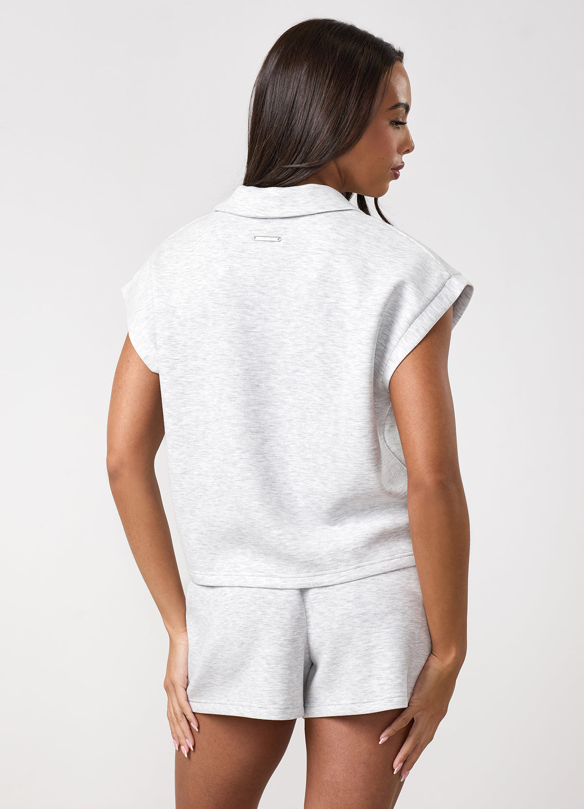 Gym King Modal Collar Tank - Snow Marl
