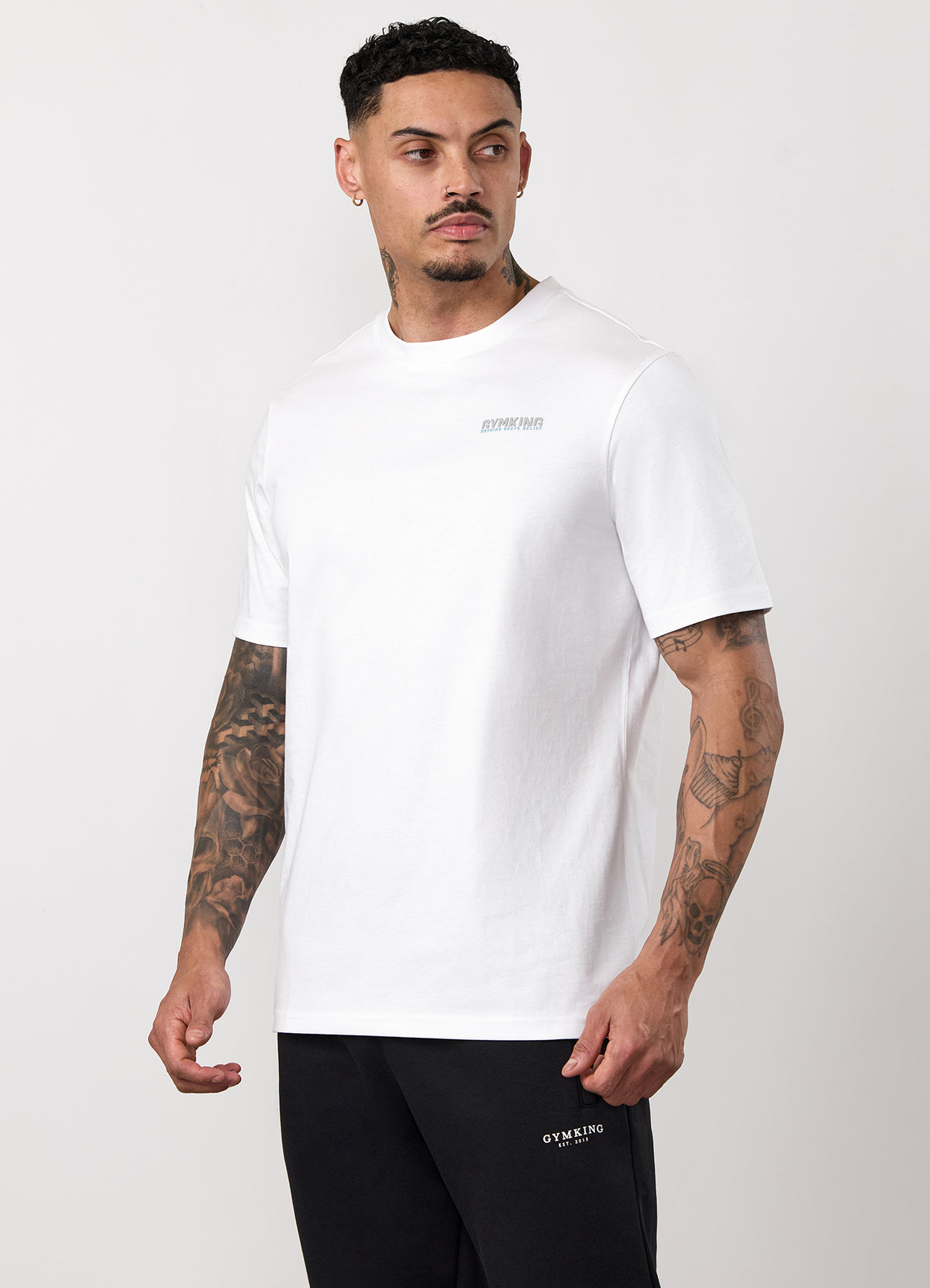 Gym King Nothing Beats Belief 2.0 Jersey T-Shirt - White