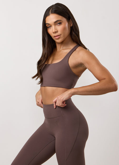 Gym King Peach Luxe Redefined Bra - Deep Mocha