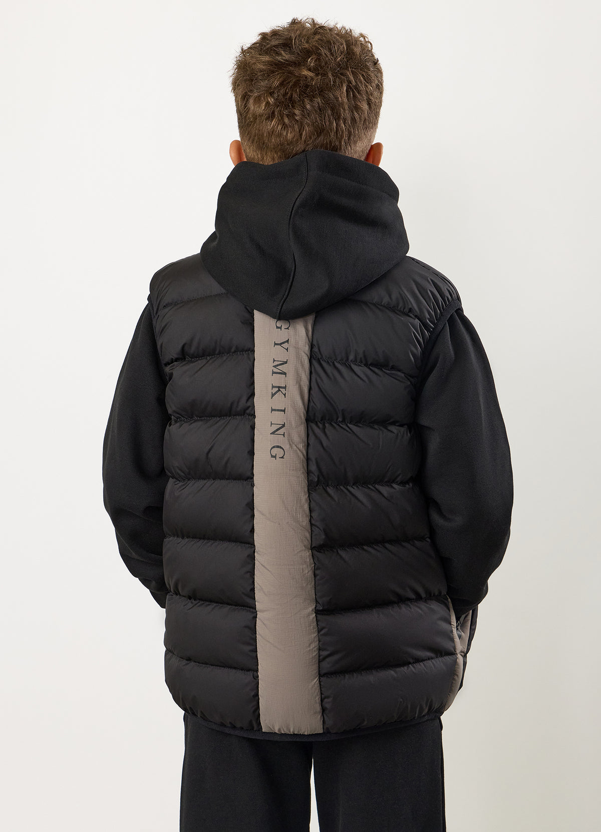 Gym King Older Kids Peak Puffer Gilet - Black/Cinder