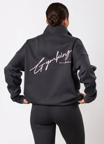 Gym King Script Mindset 1/4 Zip Funnel - Dark Pewter thumbnail