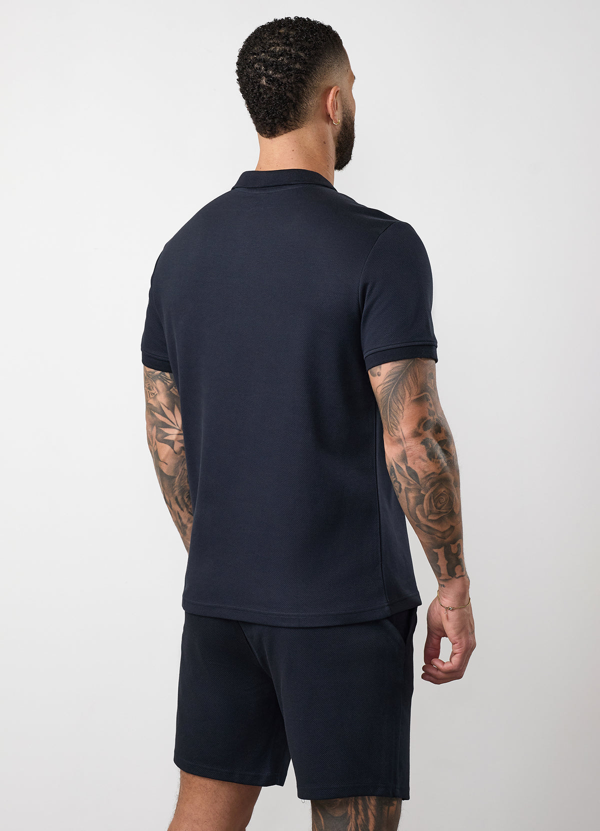 Gym King Portals Texture Polo T-Shirt - Navy