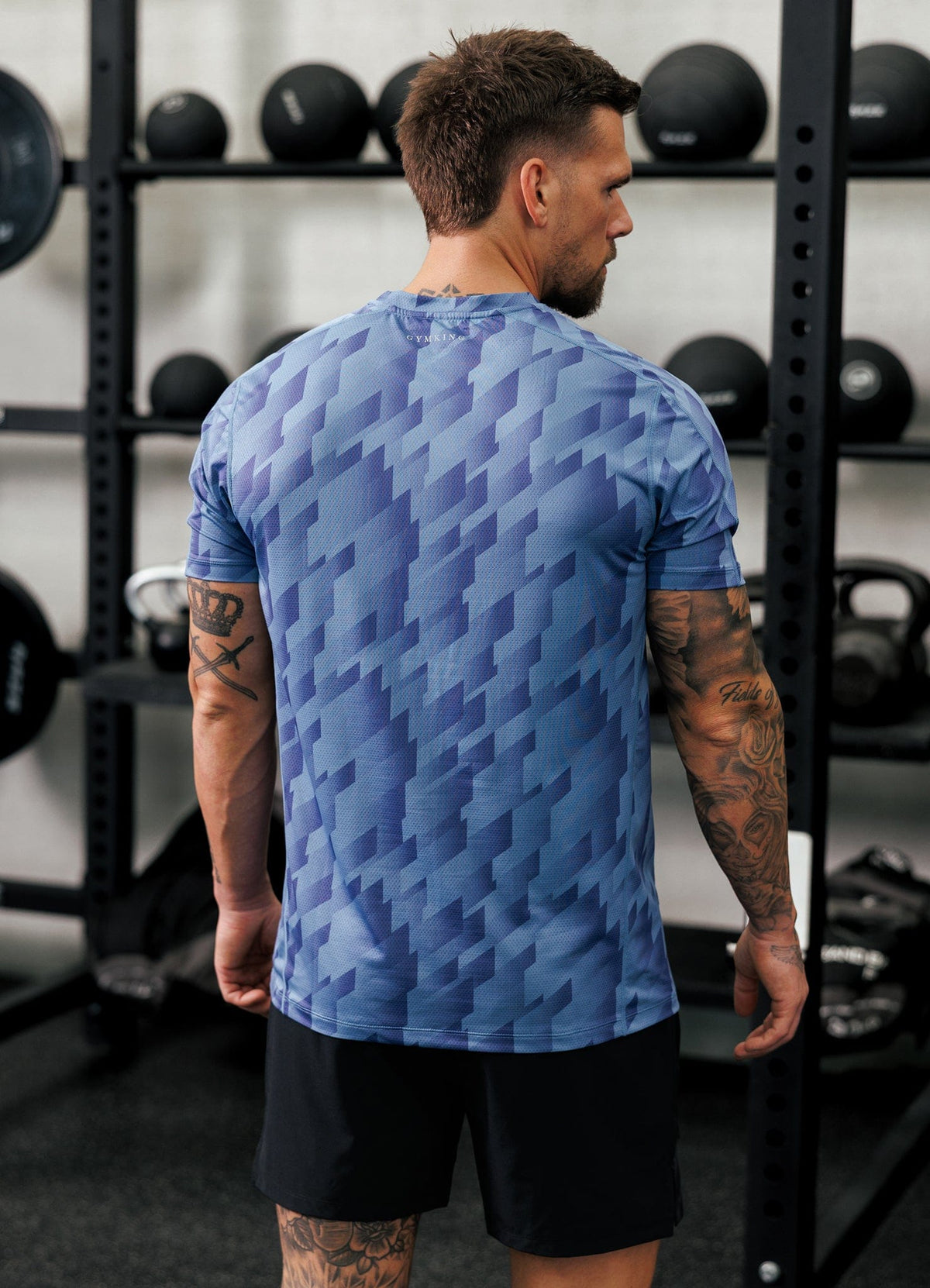 Gym King Power AOP T-Shirt - Blue Jean