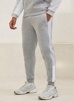 Gym King Power Colour Block fleece-joggingbroek - Lichtgrijs/Sneeuwgemêleerd/Wit (miniatuurafbeelding)