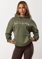 Gym King Powered By Belief Relaxed Fit Hoodie - Warm Khaki thumbnail