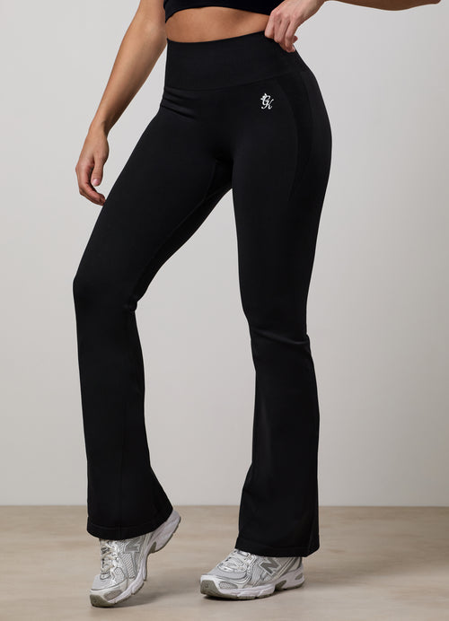 Gym King Power Lightweight Seamless Flared Yoga Pant - Black