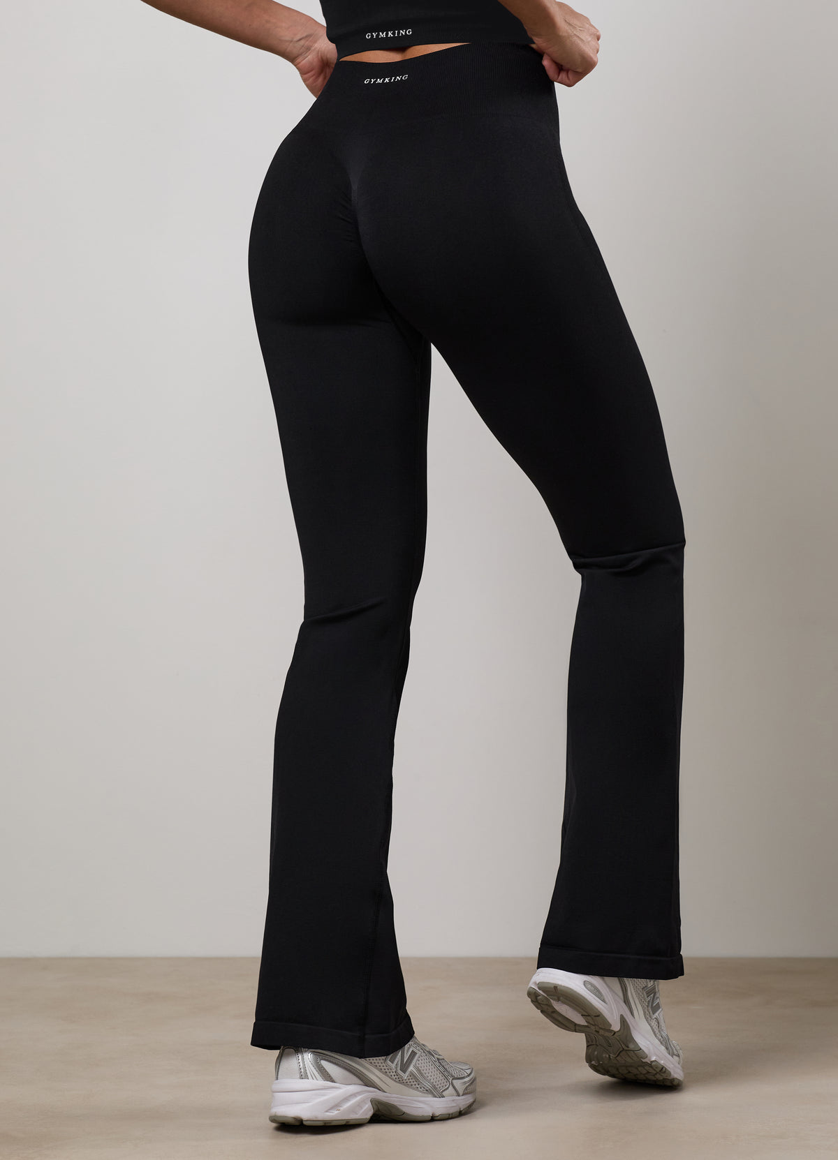 Gym King Power Lightweight Seamless Flared Yoga Pant - Black