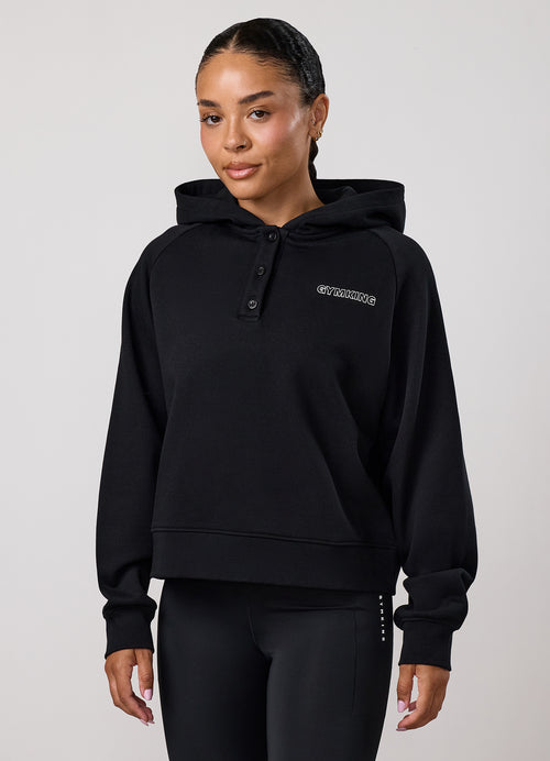 Gym King Precision Henley-hoodie - Zwart