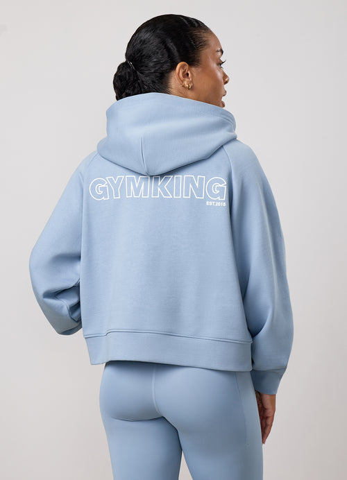 Gym King Precision Henley Hoodie - Chalk Blue