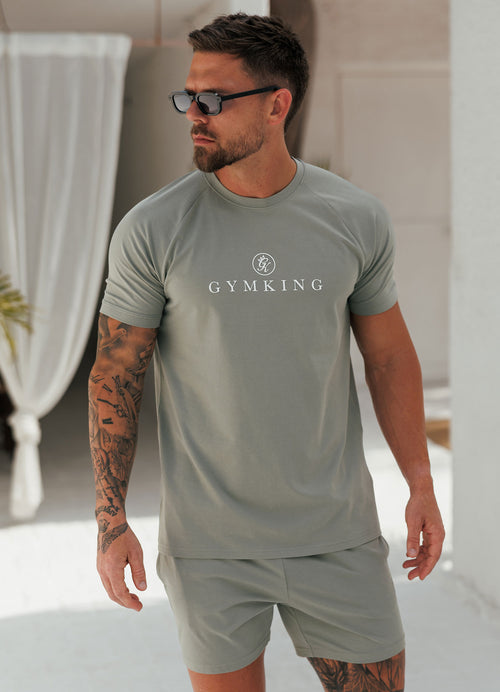 Gym King Pro Logo T-shirt - Zacht kaki