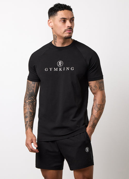 Gym King Pro Logo T-shirt - Zwart/Wit