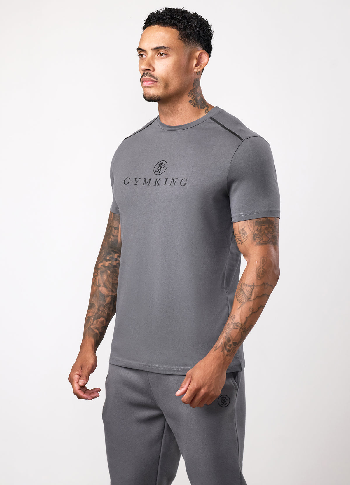 Gym King Pro Logo V2 T-Shirt - Gunmetal Grey