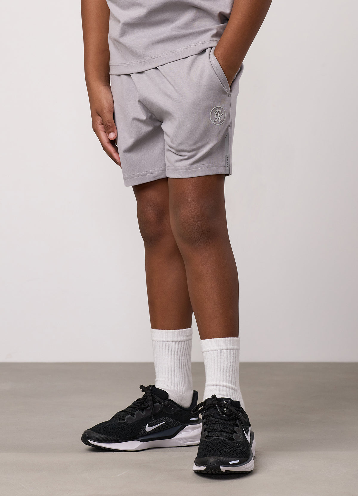Gym King Older Kids Pro Jersey Short - Urban Grey