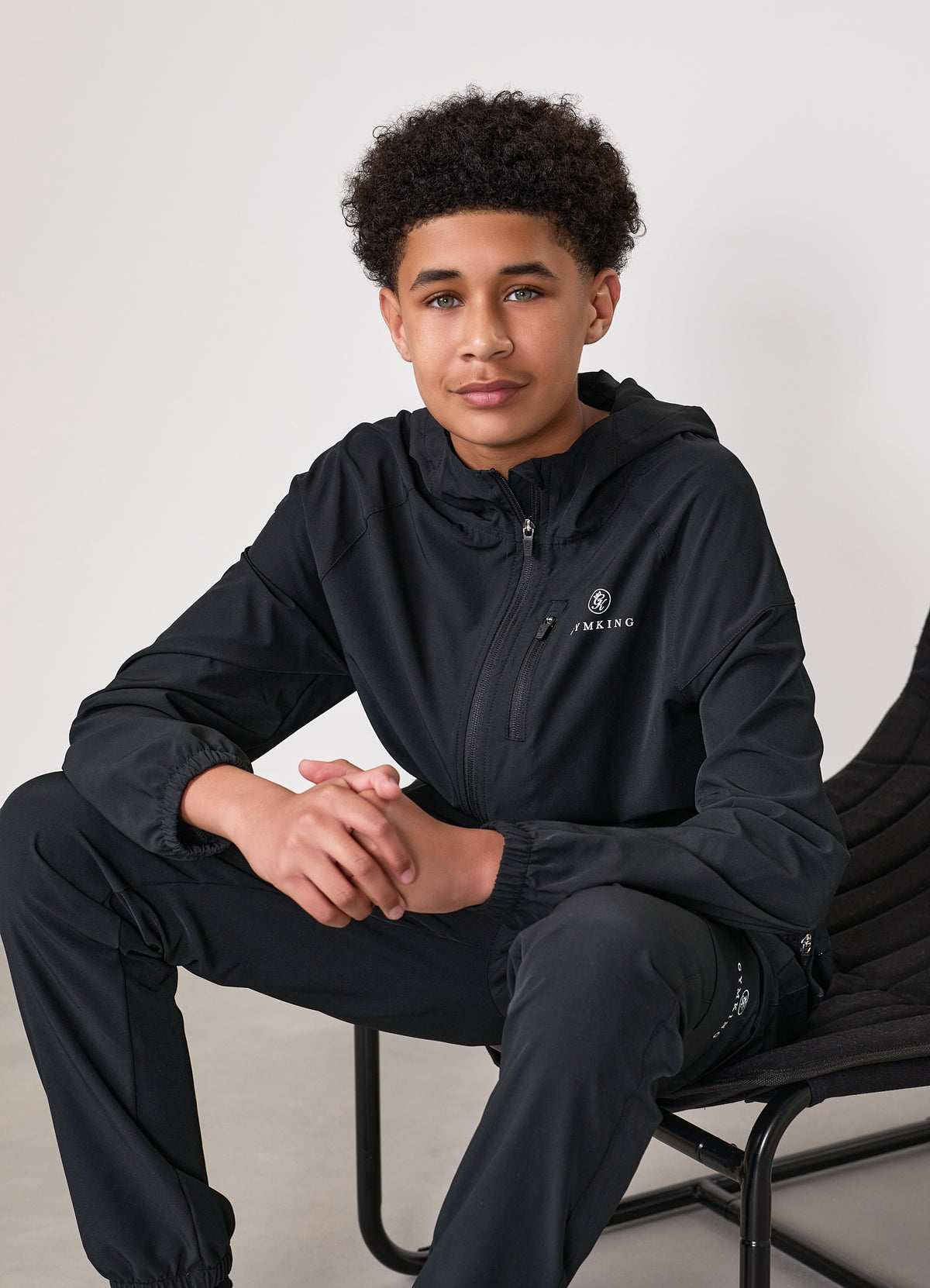 Gym King Older Kids Pro Woven Hoodie - Black