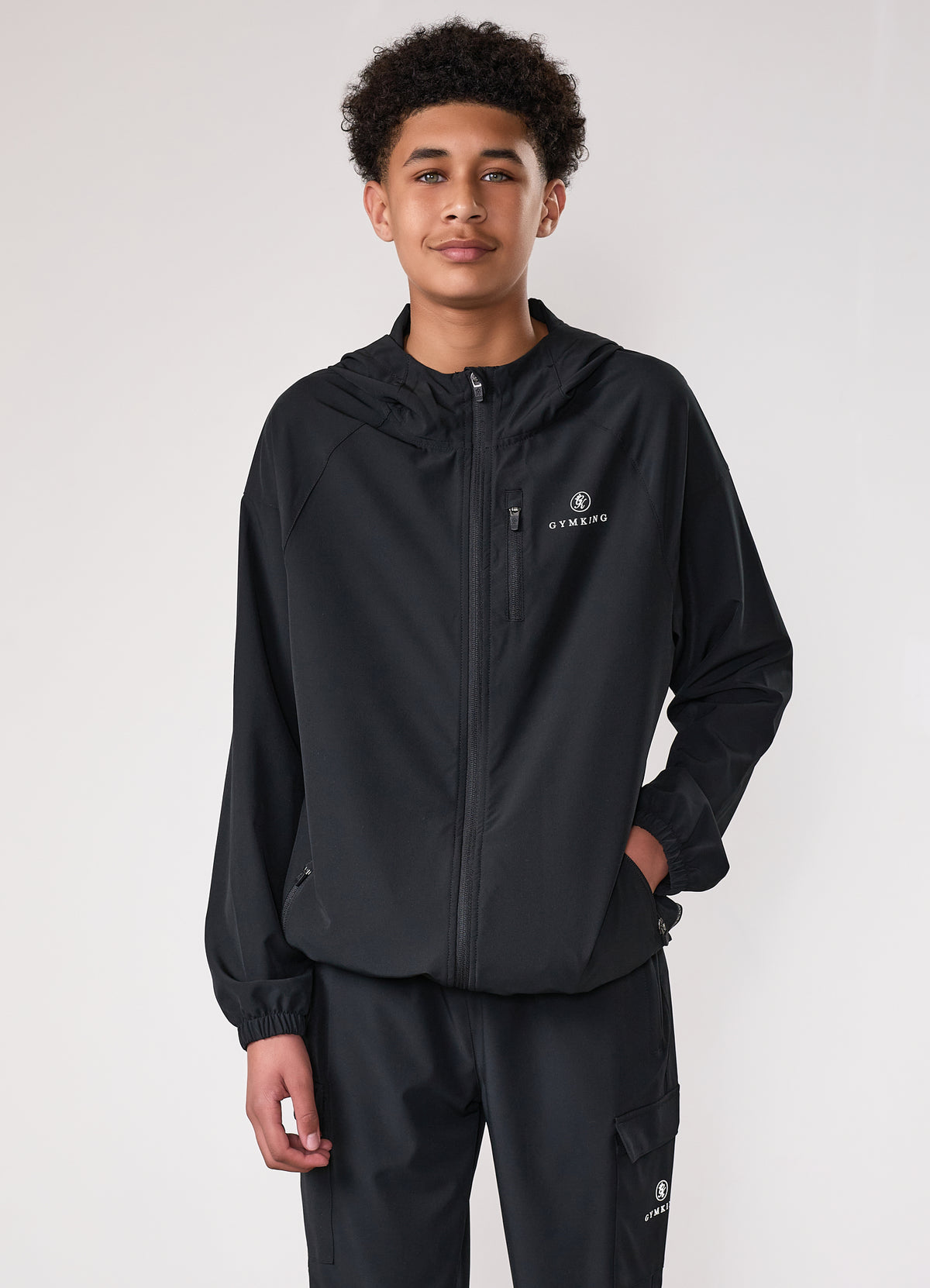 Gym King Older Kids Pro Woven Hoodie - Black