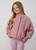 Gym King Younger Kids Puffer Borg Jacket - Muted Mauve thumbnail